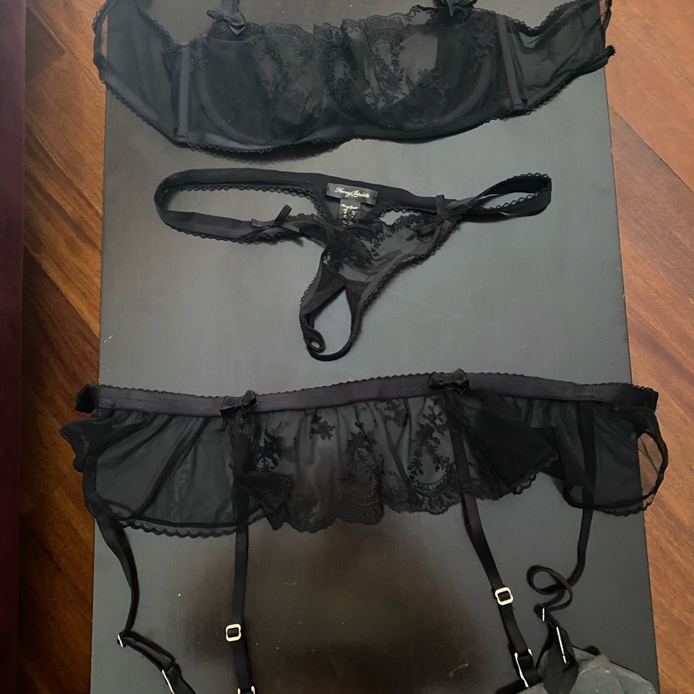 Honey Birdette perfect condition 3 piece lingerie+ SATIN BAG it comes with.